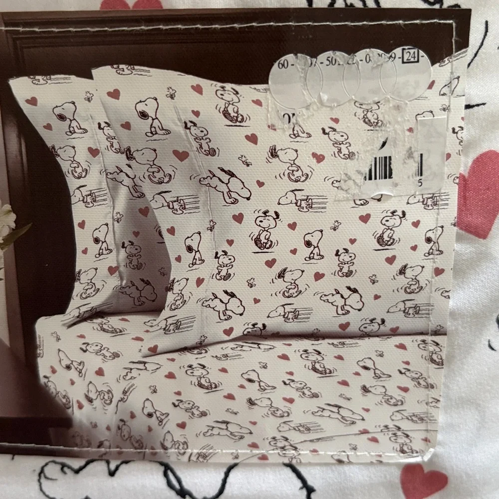Peanuts snoopy with hearts king sheet set